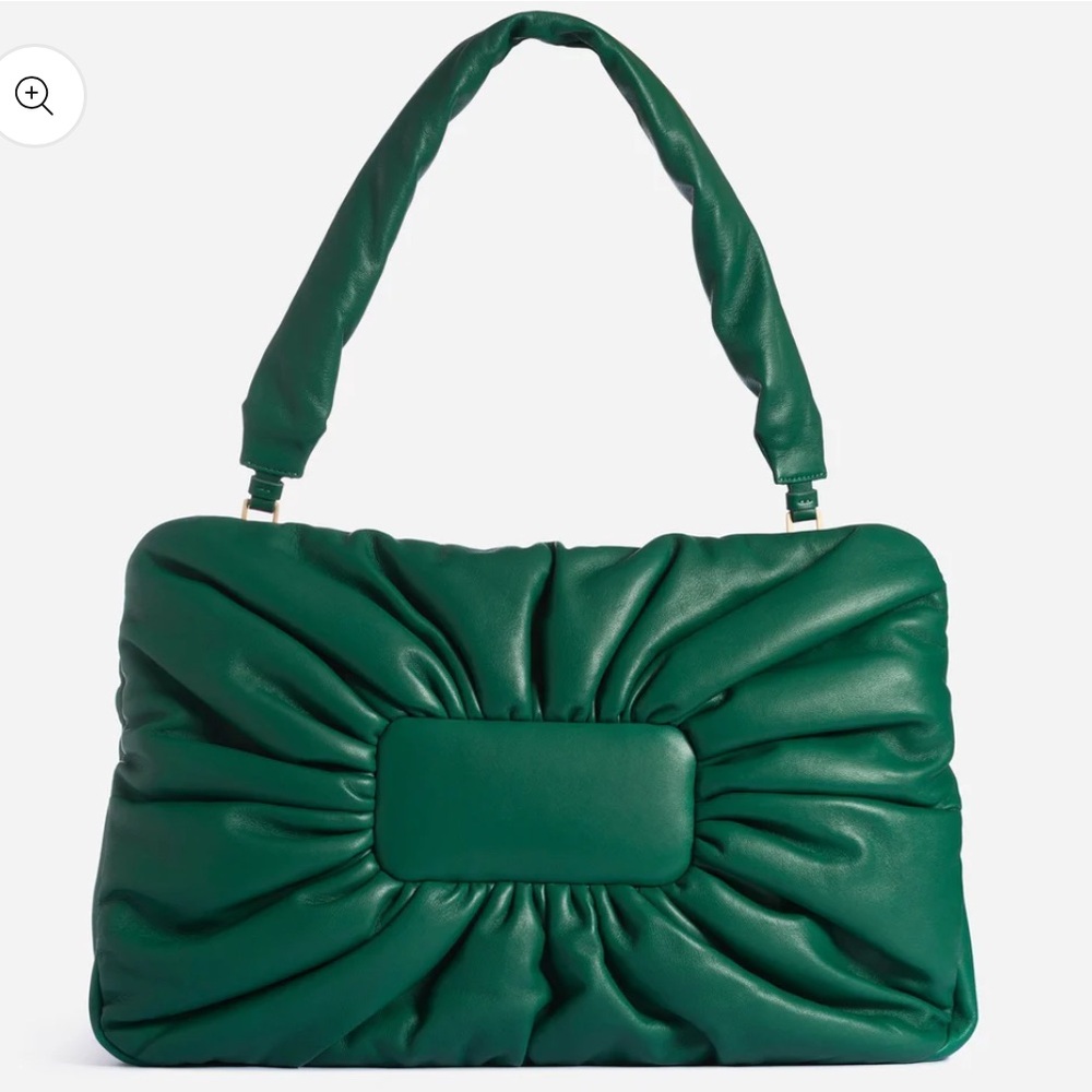 Mlouye Large Puff Shoulder Laptop Bag in Emerald